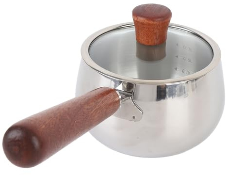 Hiraith 1000 Ml Edelstahl-Milchtopf, Antihaft-Kochtopf für Suppennudeln, Ein-Personen-Diät mit Milchwärmertopf, Topf Zum Erwärmen von Milch, Topf Zum Erwärmen von Milch