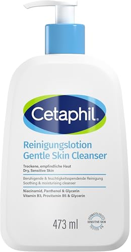 CETAPHIL Reinigungslotion, 460ml, Für trockene, empfindliche Haut, Gesichtsreinigung Mit und ohne Wasser anwendbar, Entfernt sanft und effektiv Schmutz, Seifenfrei, Kein Augenbrennen