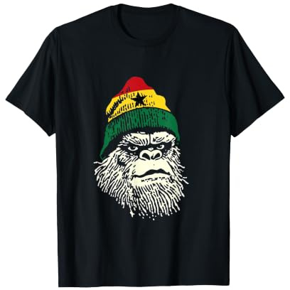 Ghana-Flagge Bigfoot in Einer Mütze T-Shirt