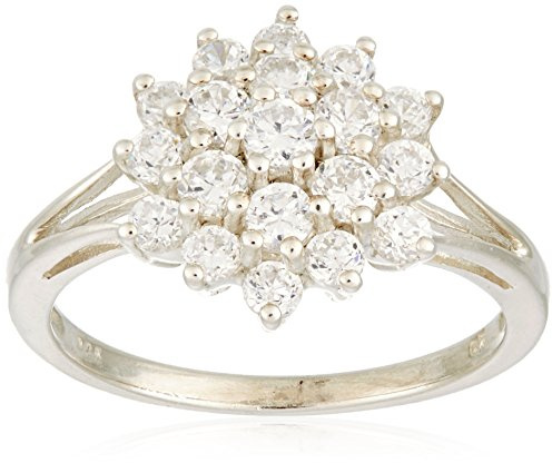 Silver Cubic Zirconia Set Cluster Ring S