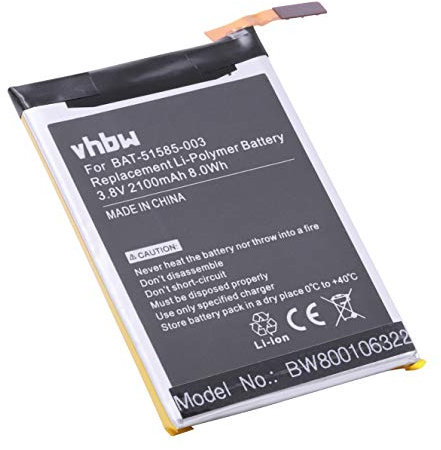 vhbw Battery 2100mAh for Mobile, PDA, Smartphone, Phone Blackberry Q5, Q5 LTE, Q5 LTE SQR100-1, Q5 SQR100-3 replaces BAT-51585-003, BAT-51585-103.