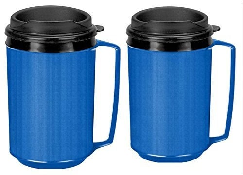 Two 12 oz Insulated Coffee Mugs like the Classic Aladdin Mugs by Thermo Serv (blue)