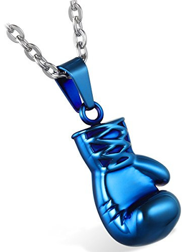 Flongo Damen Halskette Männer Anhänger Herren Kette Boxhandschuh Boxhandschuhe Handschuhe Anhänger Motorradfahrer Biker Herren-Accessoires