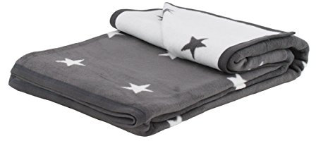 Brandsseller Supersoft Kuscheldecke mit Sternen - 2 Farbig - 150 x 200 cm - in der Farbe: Anthrazit/Weiß