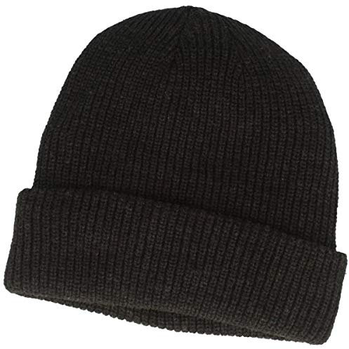 Breiter Strickmütze Beanie weiches Thinsulate™ Fleece-Futter 7 cm Umschlag Grau One Size