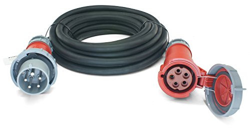 CEE-Verlängerungskabel 400V/32A IP67 Gummi H07RN-F 5x6 mm² mit ST/KU 5-polig wasserdicht 25m
