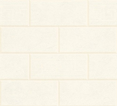 VERSACE WALLPAPER Vliestapete Via Gesù Luxustapete in Stein Optik 10,05 m x 0,70 m creme weiß Made in Germany 343222 34322-2