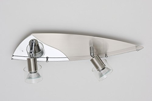 Dapo Decken-Strahler-Leuchte-Lampe-Spot mit Glaseinsatz GLORY 2 flammig Fassung GU10 Wand-Flur-Gang-Leuchte