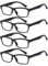 ALWAYSUV 4 Stück Schwarz Federn-Scharnier Lesebrille Klassische Lesehilfen Sehhilfen Brille 4.0