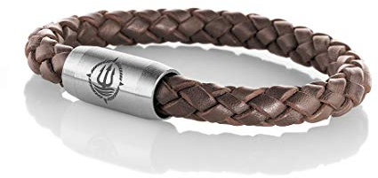 Maritimes Seemannsgarn Leder Armband Sylt braun 8mm