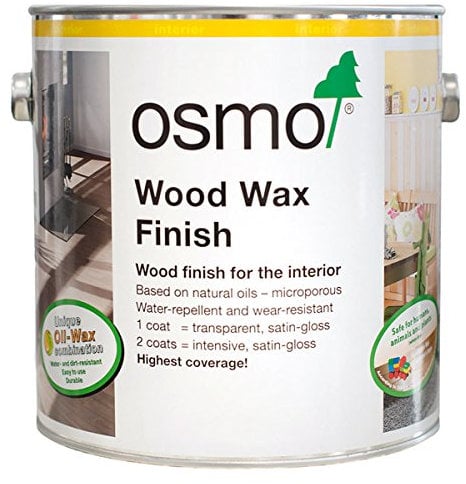 Osmo Wood Wax Finish 3103, Tester Size - Light Oak Satin Finish, 125ml - Durable for Wooden Furniture, Water-Resistant Floor Wax, Wood Treatments - Ideal for Oak Pine & More