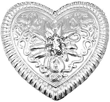 Trachtenland Magnet Brosche Tuchhalter - Weißgold Herz Ornament