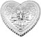 Trachtenland Magnet Brosche Tuchhalter - Weißgold Herz Ornament