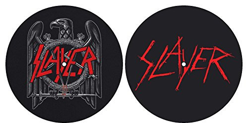 Slayer Black Eagle Scratched Logo Black Slipmats Turntable DJ Official
