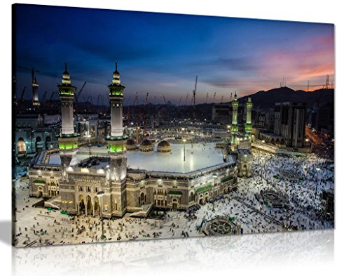 Islamische arabische Kunst Mekka Leinwand Wandkunst Bild Druck (91,4 x 61 cm)