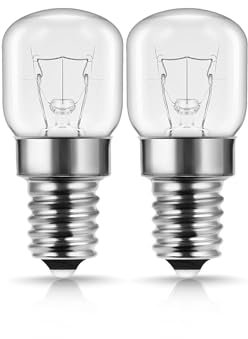 LAMARE Pack de Bombillas - E14, 15W, 2700K Blanco Cálido - Regulables, Aptas para horno, Microondas, Lámparas de sal – 2 unidades