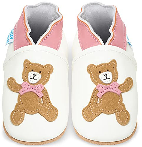 Juicy Bumbles Lauflernschuhe Mädchen Krabbelschuhe Babyschuhe/Rosa Teddybär 0-6 Monate (Größe 19/20)
