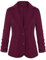 MINTLIMIT Giacca da donna casual da lavoro da ufficio con tasche con bottoni a maniche a 3/4, Borgogna, L
