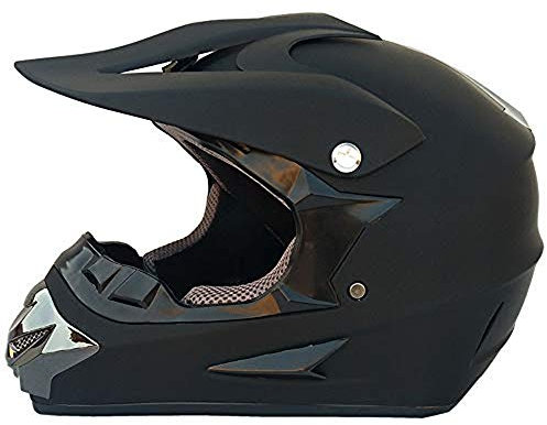 JCLDG Motorrad Helm Motocross Helme City Helme BMX Helme Motorrad Crosshelme Schwarz Matt Set mit Handschuhe Maske Brille, Unisex Adult Moped Quad ATV Enduro Motocross Motorradhelm,XL