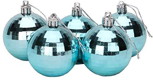 Christmas Concepts® SET VON 5 6CM DISCO BAUBELN EISBLAU - WEIHNACHTSZUGSCHMUCK, GLAS, HÄNGEND, MODERNE/GLAMOURÖSE, FÜR WEIHNACHTEN