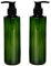 Lot de 2 Flacons à Pompe en Plastique Rechargeables 250 ml/8oz - Pour Shampooing, Après-Shampooing, Gel Douche, Lotions - Pompe Noire (Vert)
