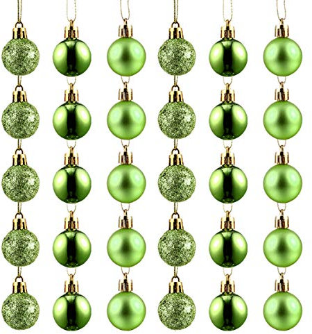 EXCEART 48st Weihnachtskugeln Weihnachtsbaum Hängende Kugel Weihnachtsbaum Hängende Verzierung Weihnachtsbaum Glitzerkugeln Landschaft Grüne Weihnachtskugel Plastik Blitz Farbige Kugeln