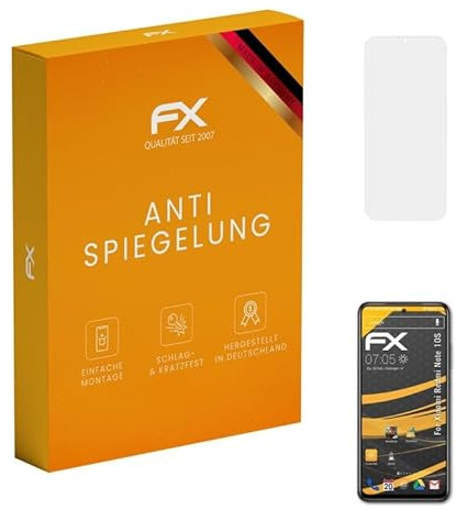 atFoliX Película Protectora compatible con Xiaomi Redmi Note 10S Lámina Protectora de Pantalla, antirreflejos y amortiguadores FX Protector Película (3X)