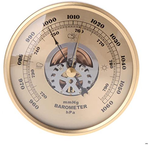 JINYISI Barometer, Barometer für Zuhause, Barometer, Wetterinstrumente, Wetterbarometer, Barometer im Innenbereich, Garten-Wetterstation, Goldfarben