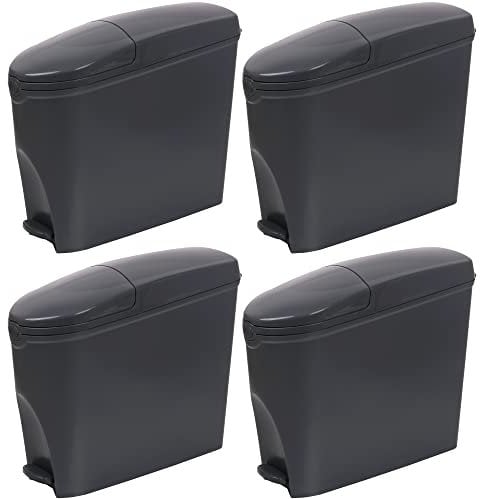 SUPAWASH-PRO Sanitary Bin 20L Slimline Washrooms Toilets Hygienic Disposal Pedal Container Bins for Female Ladies And Baby Hygiene Products x 4-20 litres Grey