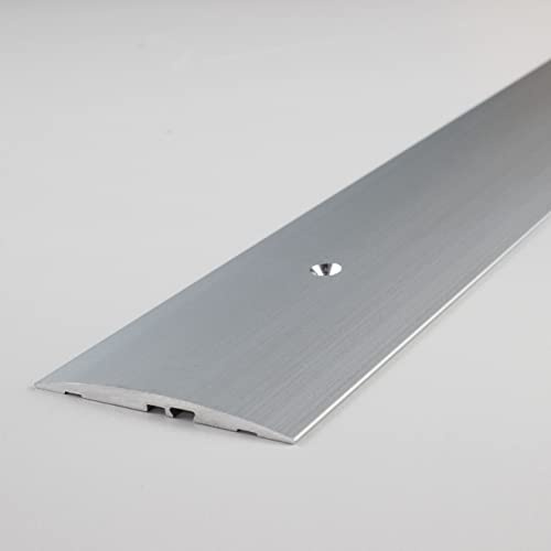 PROVISTON barre de seuil | Aluminium anodisé | Argent | Largeur 58 mm | Hauteur 4 mm | Longueur 1000 mm | À visser | Barre de seuil rattrapage | 1 pièce