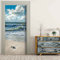 JGCAI 3D Sticker De Porte Trompe l'oeil Effect Paysage De Vagues De Plage Autocollant Porte Poster PVC Auto-Adhésif Amovible Autocollant pour Salon Porte Cuisine Chambre Salle De Bain 77x200cm
