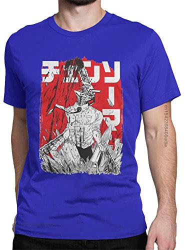 KONDZ Chainsaw Warrior Chainsaw Man Tshirt for Men Anime Manga Vintage Cotton Tees Harajuku Oversized T Shirt