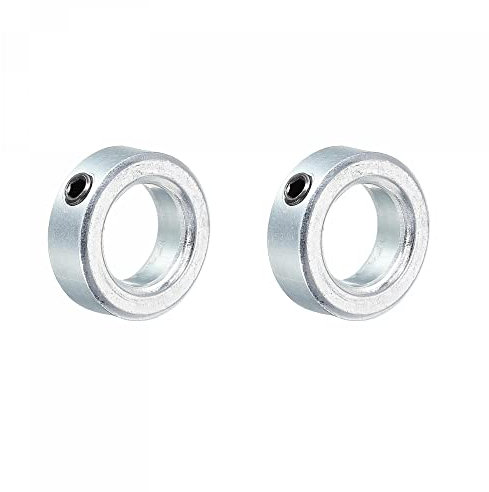 sourcing map 2Pack Schaftring Stellringe 16mm Befestigungsring Verzinkter Karbonstahl Set Schaftmanschette Schraube Klemmen Optische Achse Führungsschiene Silberton