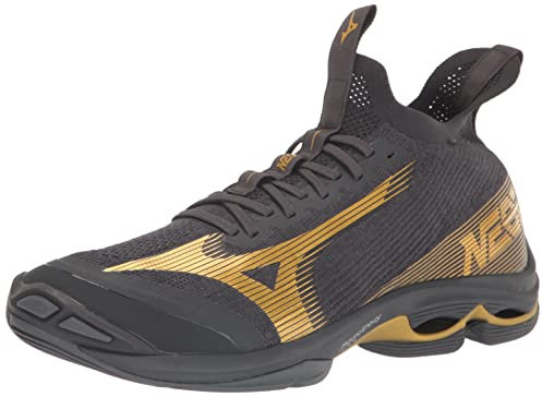 Mizuno Wave Lightning Neo 2 Unisex-Erwachsene Volleyballschuh, Schwarze Auster, 15.5 Women/14 Men