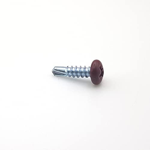 Selbstbohrende Schrauben 3,5 x 13 mm RAL 8012 braun rot Zylinderkopf pH verzinkt 100