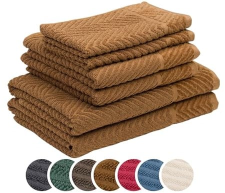 liebling Frottier Set Fischgrät, je 2 x Handtücher 50 x 100 cm, Duschtücher 70 x 140 cm, Gästetücher 30 x 50 cm, Ökotex, 60 Grad, saugstark, schnelltrocknend, Sand