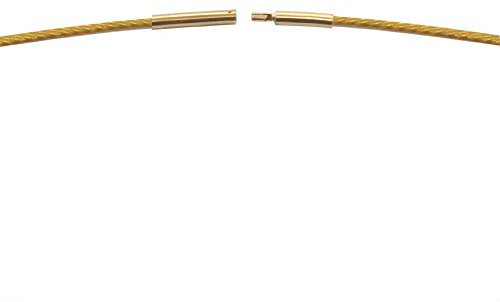 Edelstahl Collier Halsreif Vergoldet ca. Ø 1 mm Bajonett Drehverschluß Halskette Hochwertiger Edelstahlreif (47)