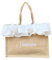 Borsa Mare in juta con ricamo personalizzata e pochette asportabile - Vacanze - Ferie - Estate - Festa della Mamma (Capri)