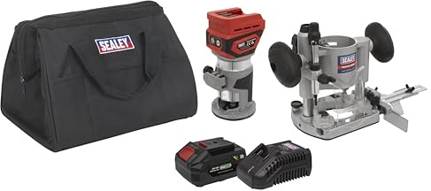 Sealey 20V SV20 Series, Cordless Trimming Router Kit 4Ah, 1 Battery - CP20VTRKIT1