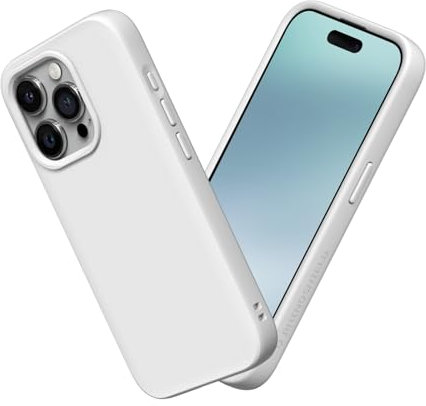 RhinoShield Case kompatibel mit [iPhone 15 Pro Max] | SolidSuit - Stoßdämpfende & schlanke Schutzhülle mit Premium Finish - 3.5 Meter Fallschutz - Weiß