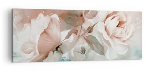 Quadro su Tela Fiori Romantico Rose Stampe da Parete 140x50cm Quadri Moderni Soggiorno Camera da Letto Cucina 1 pezzo Grandi XXL Decorazione Murale Wall Art Canvas Grafica Immagini AB140x50-5505