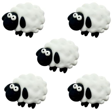 Fridge Magnets, Cute Animal Fridge magnets, Strong Decorative 3D Magnets, PACK OF 5 White Sheep Magnets