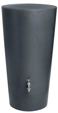 Regentonne Regenwassertank Rainbowl 210L aus UV-witterungsbeständigem Material. Regenwassertonne kindersicherem Deckel hochwertigen Messinggewinde