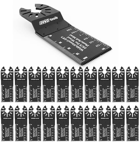 ZENO 20PCS 40mm Multi Tool Blades | Universal Oscillating Saw Blades | Professional Wood Metal Cutter | Quick Release for Fein Multimaster, Ryobi, Milwaukee, Bosch, Dremel, Dewalt, Rockwell