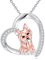 YFN Yorkshire Terrier Kette Sterling Silber Hund Anhänger Halskette Hund Schmuck für Damen Mädchen Yorkshire Terrier Geschenke