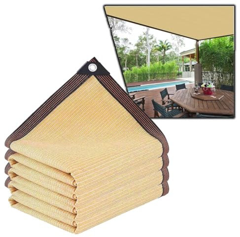 Schattiernetz 1m 2m 3.0m 4.0m 5m 6m 7m 8m 9m 10m 12m 15m Sonnenschutz Netz Garten, Gelb Schattennetz Mit Ösen, 90%-95% UV-Beständiges, Sonnensegel Für Garten Pflanze Gewächshaus(Size:7x12m(23x39ft))