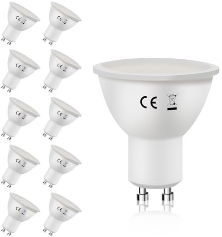 muyuua Gu10 Modern Warmweiss Lampe - 10 pack 6W 3000K Leuchtmittel Ersetzt 60W Birnen Abstrahlwinkel 110° Spot Energiesparlampe Glühbirne Nicht Dimmbar Reflektorlampen mit Langer Nutzlebensdauer