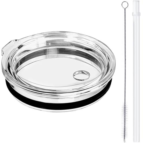 20 oz Spill Proof Lid With Straw, Replacement Straw Lids Compatible for YETI Rambler 16 oz Pint, 20 oz Tumbler, 24 oz Mug, 25 oz Mug, BPA Free and Shatter-proof Travel Top Lids Cover