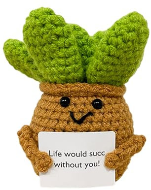 FHBHJNATC Plushies, Peluche Doll, Positive Crochet Doll, Regalo Per Rallegrare Amico, Regalo D'addio Per Colleghi (Marrone)