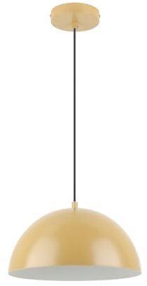 LED Universum Pendelleuchte Jada Ø30cm x 125cm, E27 Fassung, max 40W, Hängelampe, Hängeleuchte, Deckenlampe, Wohnzimmerleuchte, Kinderzimmerlampe, Metall (senf gelb, 1 Stück)